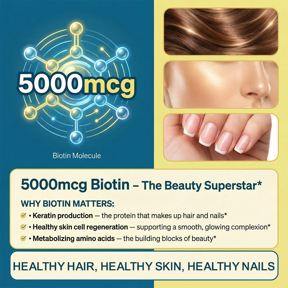 Hair Skin & Nails Gummies – Biotin, Vitamin C & E | STRESSXCEL Beauty Supplement Gummies Qst