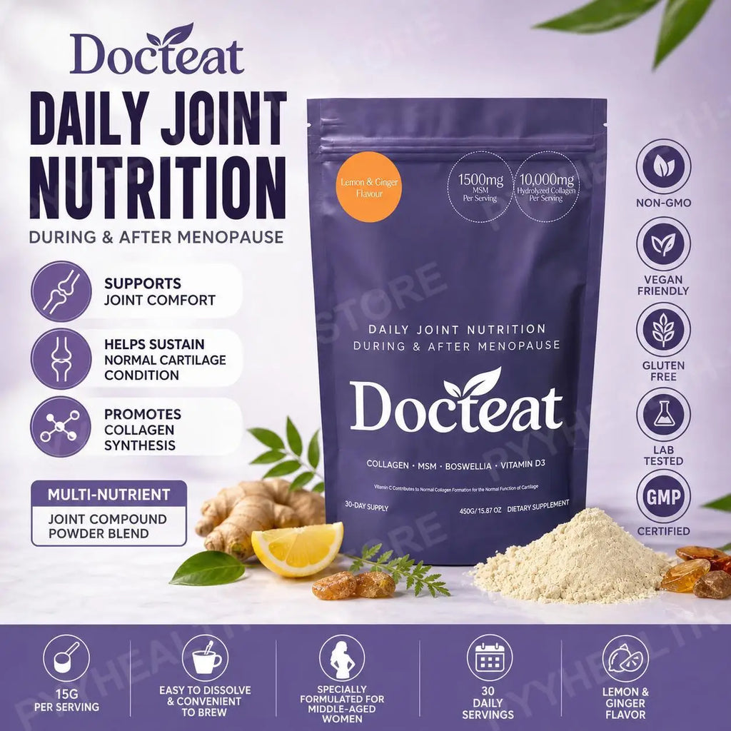 Docteat Collagen MSM Boswellia Vitamin D3 Powder | 30 Servings Collagen Supplement Powder Qst