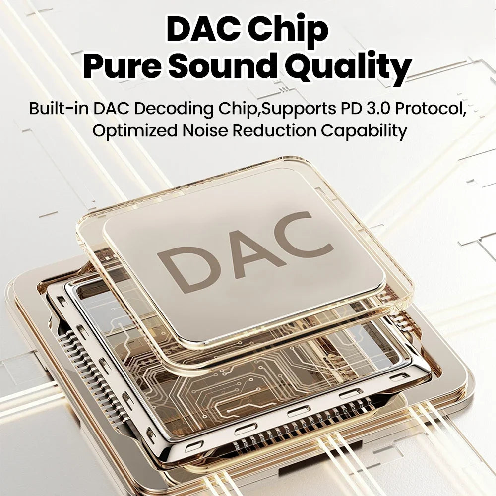 USB-C to 3.5mm Audio Adapter | 100W Fast Charging + Hi-Fi DAC USB-C Audio Adapter Qme