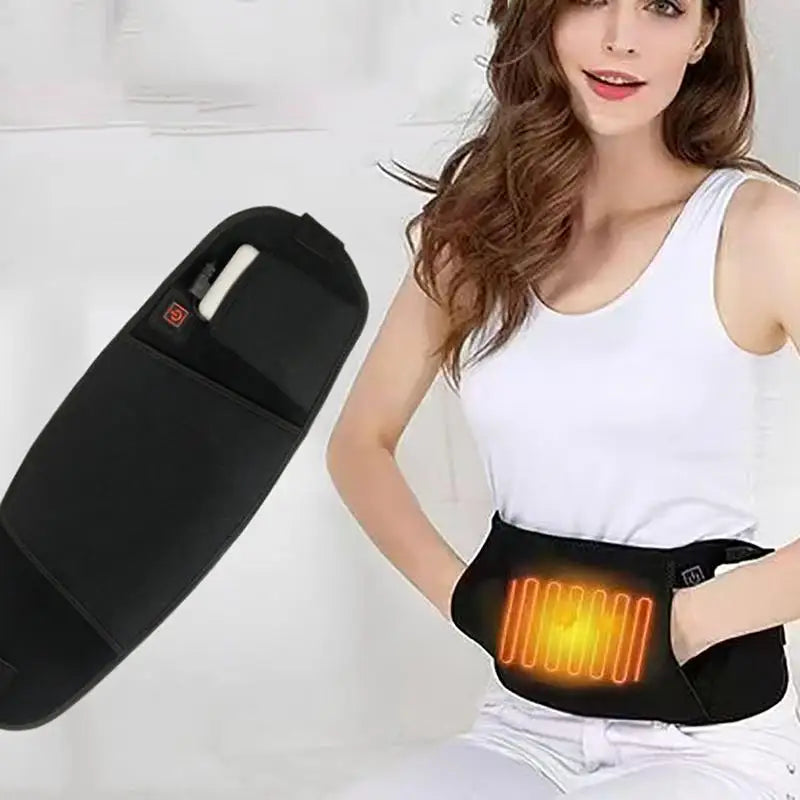 USB Heated Waist Belt with Red Light & Hand Pocket | 3 Levels Heated Waist Belt Qme