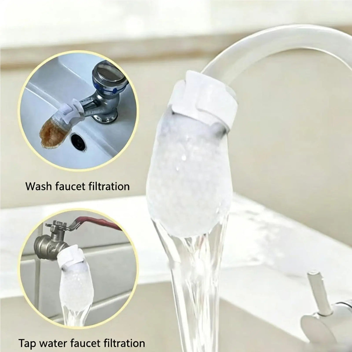 Faucet Filter Cotton Bags – 20-Pack Universal Replacements Faucet Filter Bags Qme