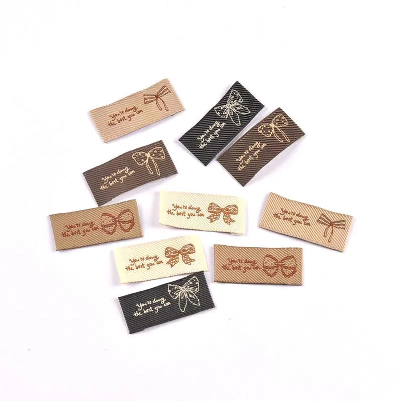 Knitted Bow Labels DIY Sewing 44x20mm – 30pcs | Qme Sewing Bow Labels Qme