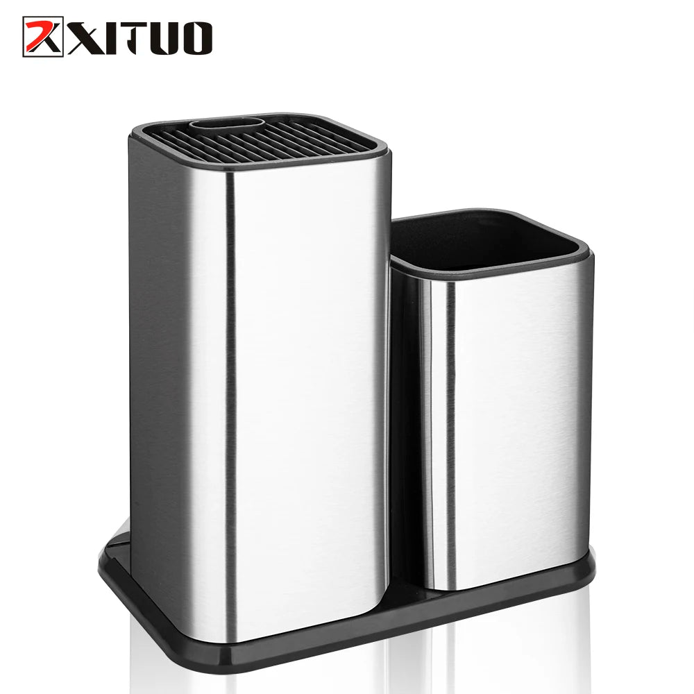 XITUO 15-Slot Stainless Steel Knife Block – Kitchen Holder Knife Block Qst DZ2101