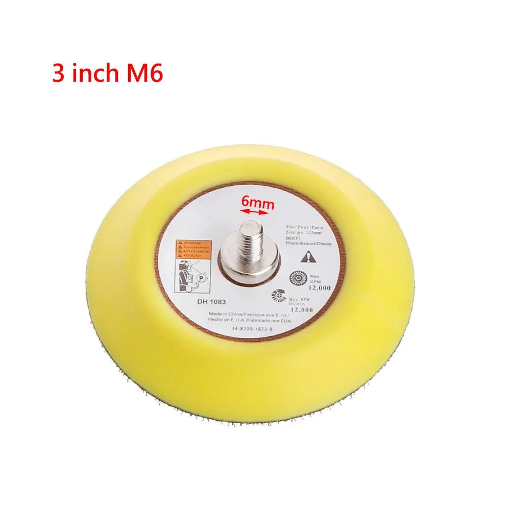 Rubber Sanding Disc Backing Pad M6 M8 for Pneumatic Sander 2–5" Sanding Backing Pad Qme 3 inch(M6)
