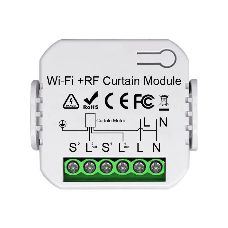 WiFi RF Smart Curtain Switch – Timer, Remote & Scene Control Smart Curtain Switch Qme