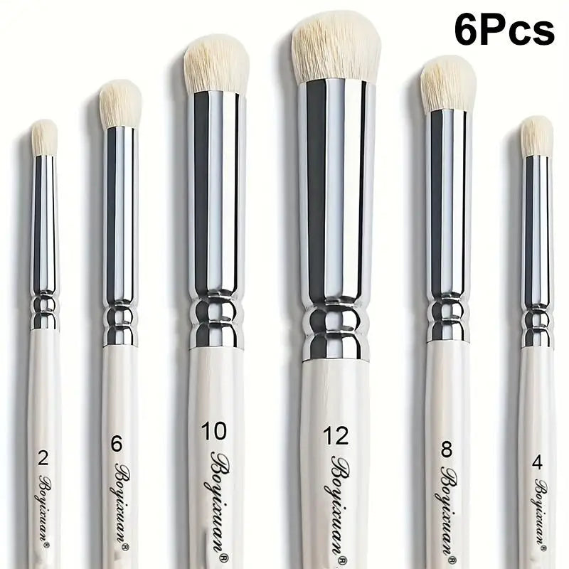 Nylon Miniature Paint Brushes Set – Dry Detailing Art Tools Miniature Paint Brush Set Qme 6Pcs White