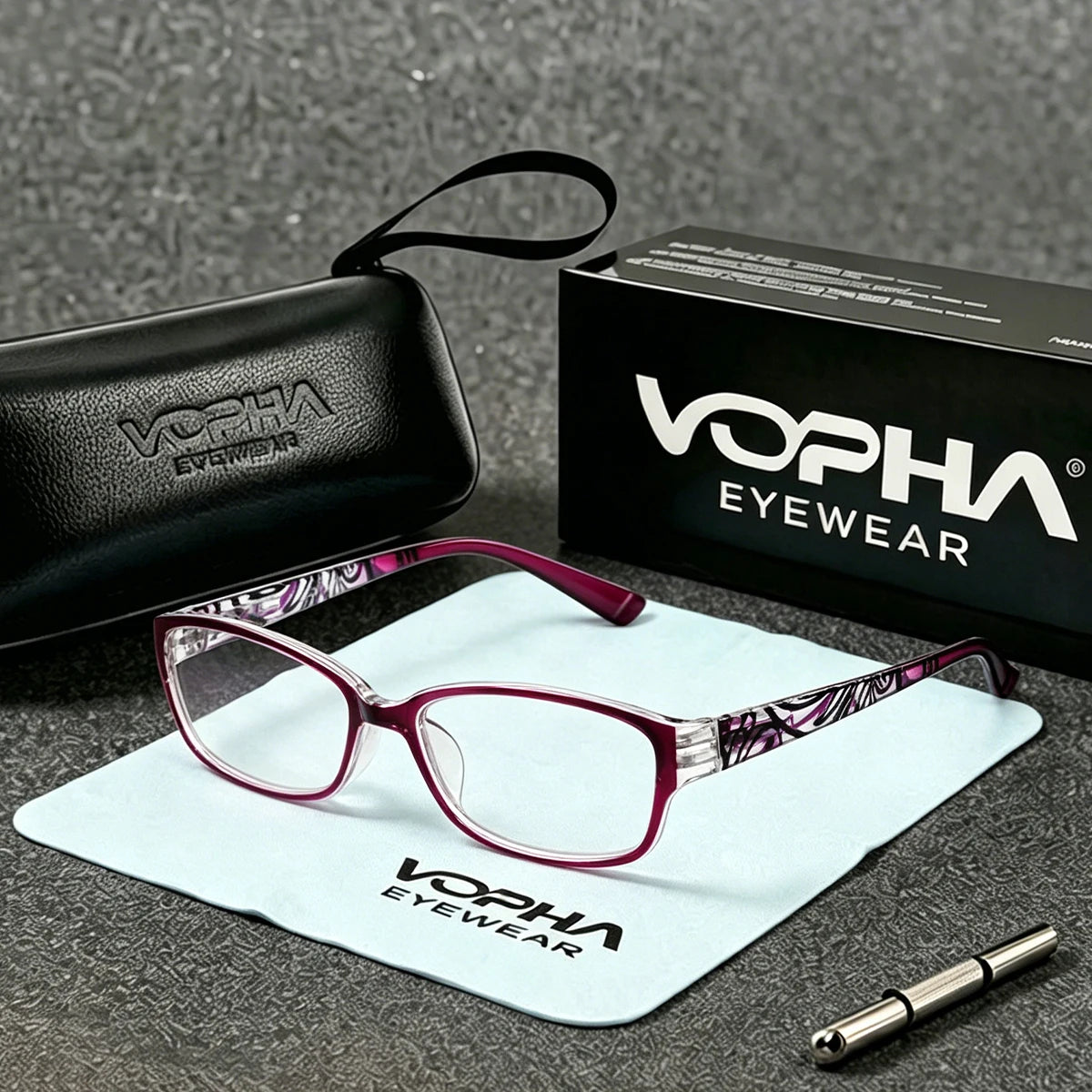 VOPHA L3 Anti-Blue Light Reading Glasses – Elegant Floral Reading Glasses Qst 100 1pc-Purple