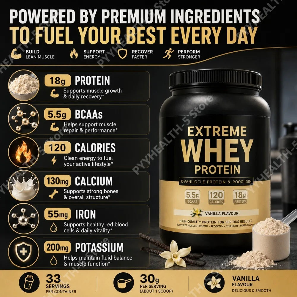 Vanilla Whey Protein Powder 2.2lb – 18g Protein, 33 Servings Whey Protein Powder Qst