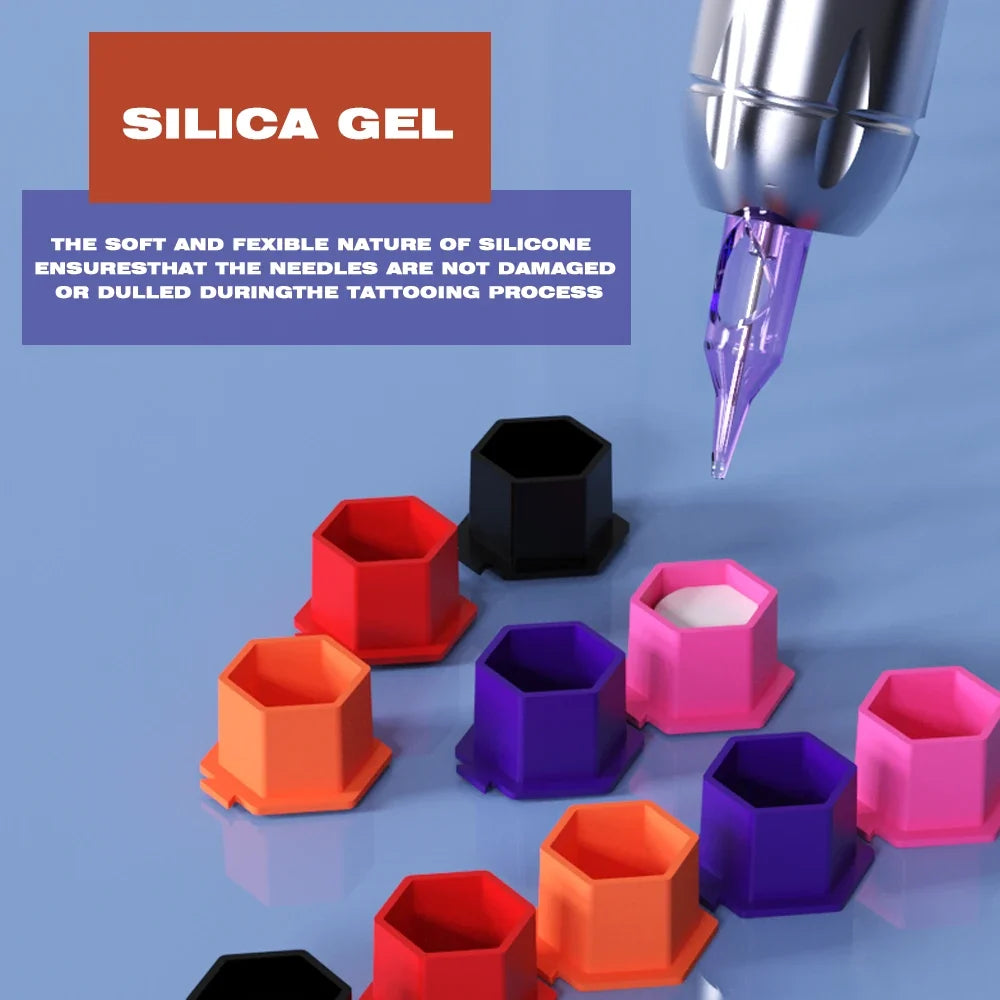 Disposable Silicone Tattoo Ink Cups – 200pc Pigment Holder Tattoo Ink Cups Qme