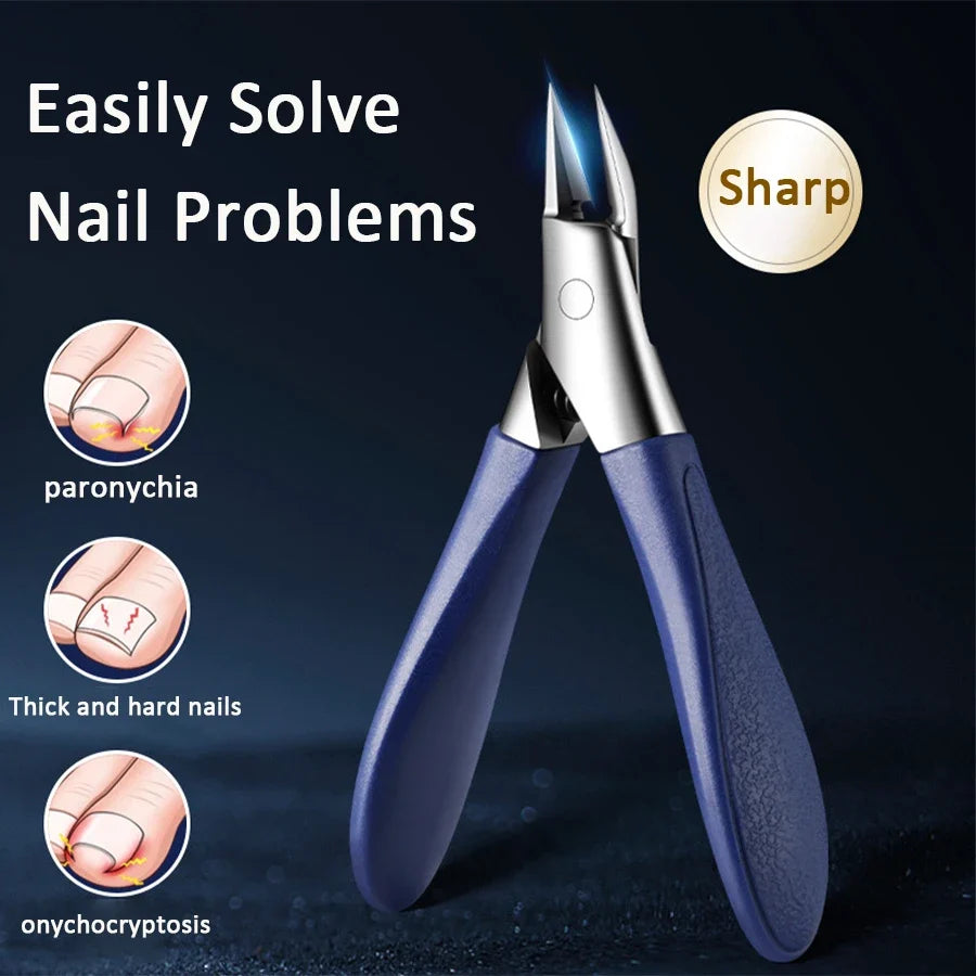 Angled Nail Clippers for Thick Nails – Slant Curved Blade Nail Clippers Qme