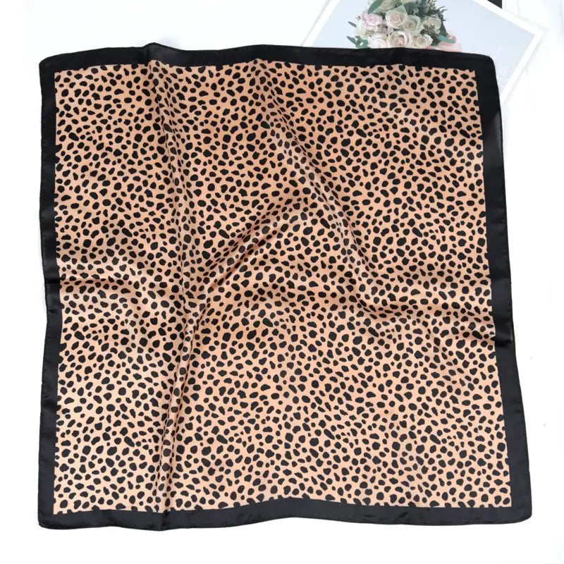 Women's Square Scarf Floral Leopard Print Shawl Hijab Square Scarf Shawl Qme 99011250 70-70cm