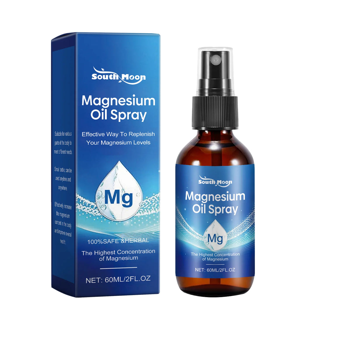 South Moon Magnesium Oil Spray – Tea Tree & Vitamin E 60ml Magnesium Body Spray Qst 1 PCS