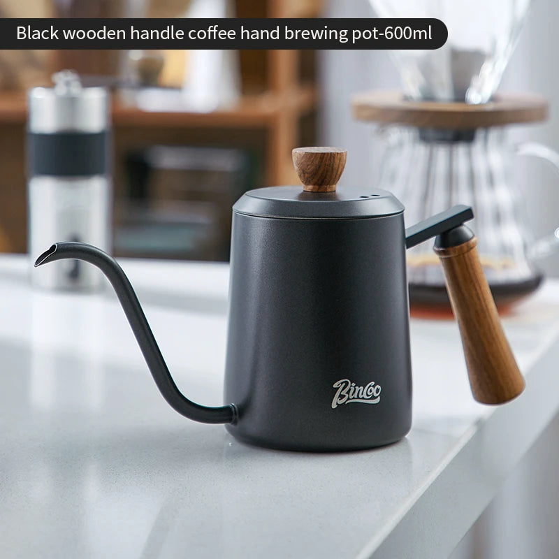 Bincoo Gooseneck Pour Over Coffee Kettle 304 Stainless Steel Gooseneck Coffee Kettle Qst black 600ml