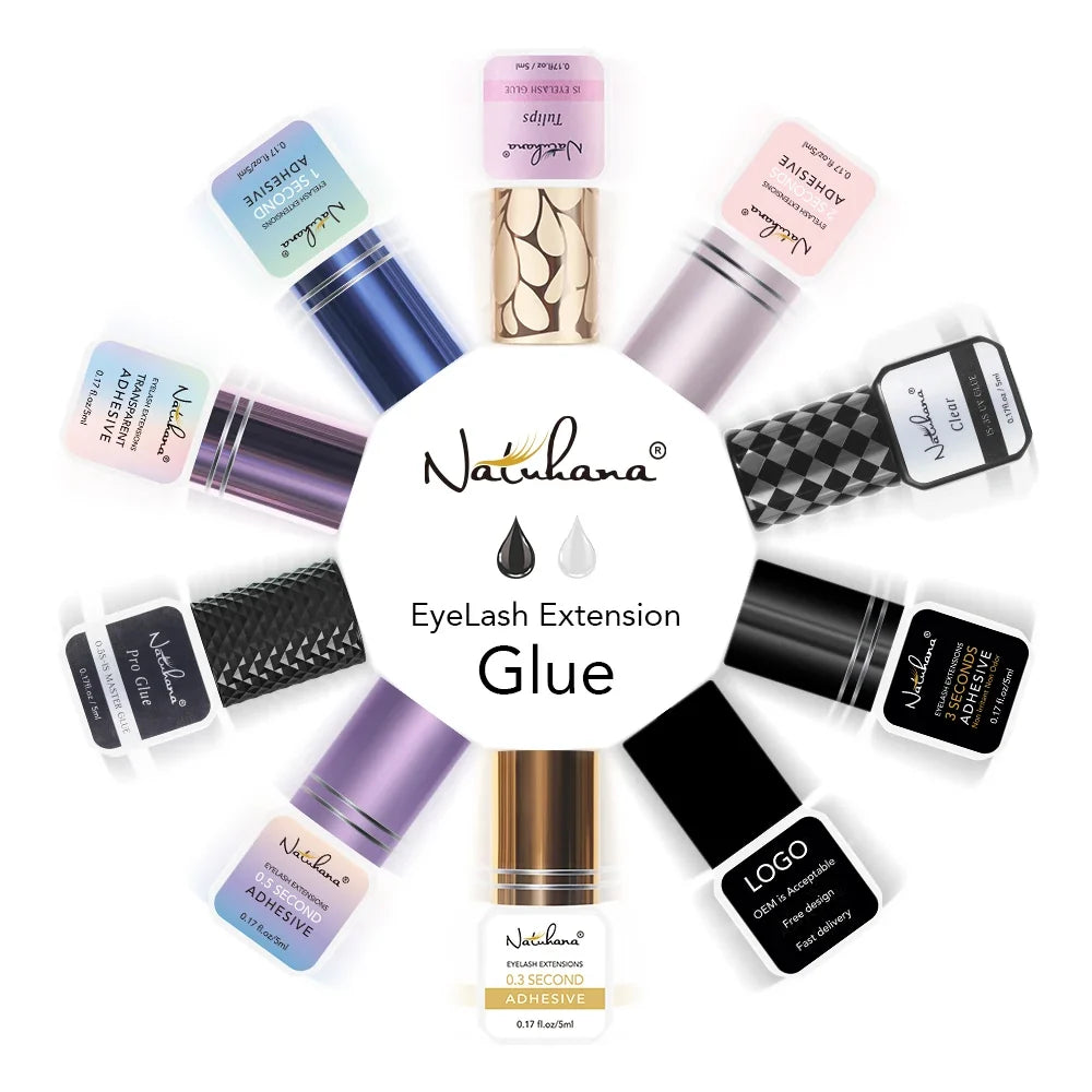 NATUHANA Waterproof Eyelash Glue – Fast-Dry Lash Adhesive 5ml Eyelash Adhesive Qme