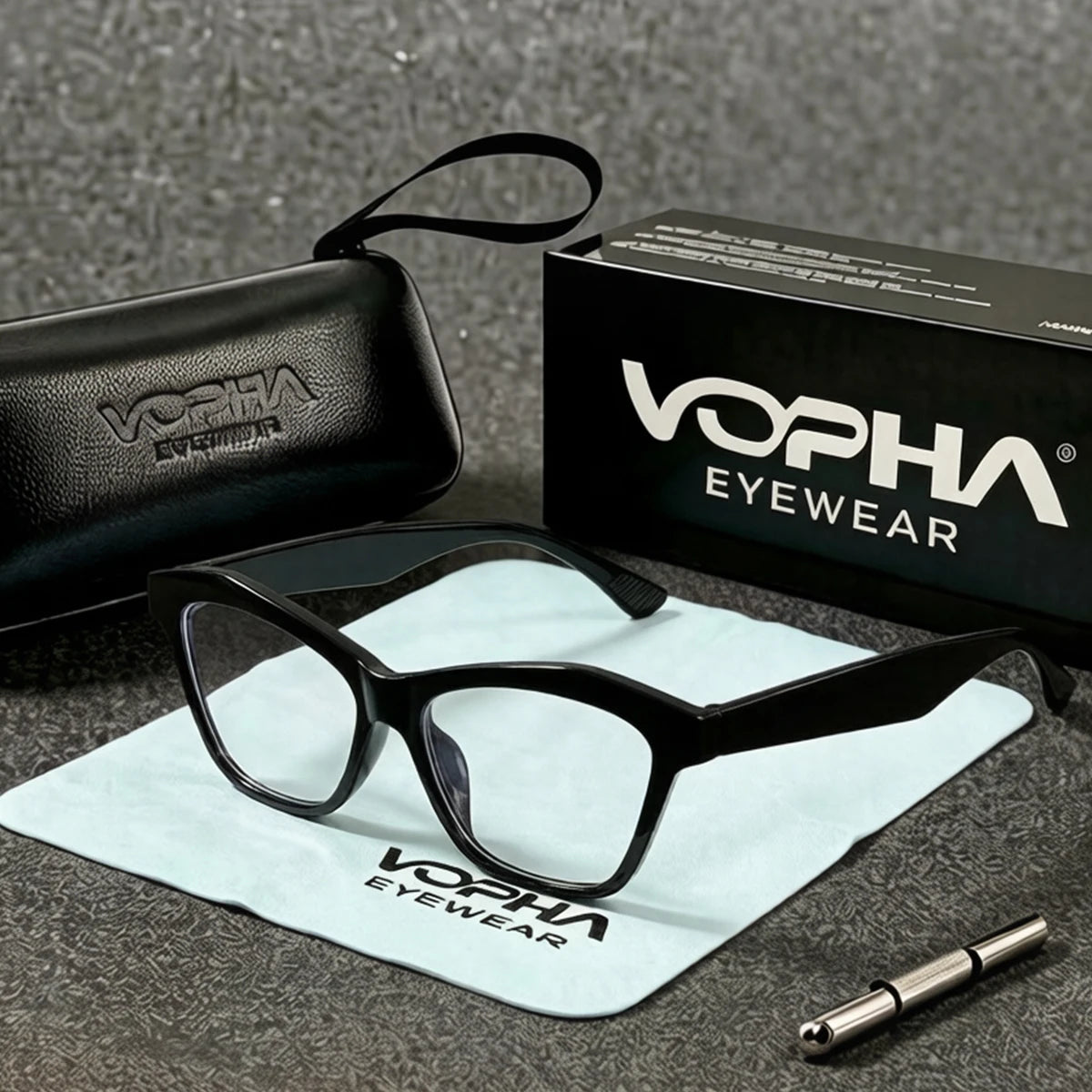 VOPHA Cat Eye Reading Glasses – Blue Light Blocking Large Frame Reading Glasses Qst 100 Black