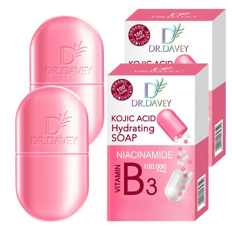 DR.DAVEY Vitamin B3 Niacinamide Soap – Hydrating Bar Set 2PC Moisturizing Bar Soap Qst
