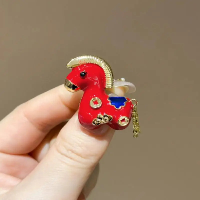 Zodiac Horse Brooch – Dripping Oil Enamel Pony Lapel Pin Enamel Lapel Pin Qme style 7