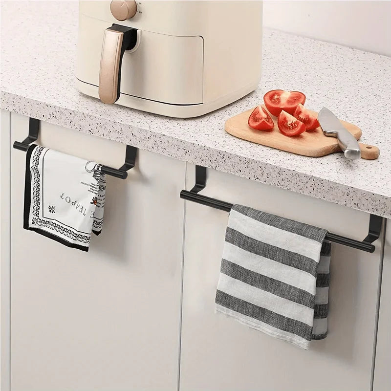 Door-Mounted Stainless Steel Towel Rack – No Drilling Door Towel Rack Qme