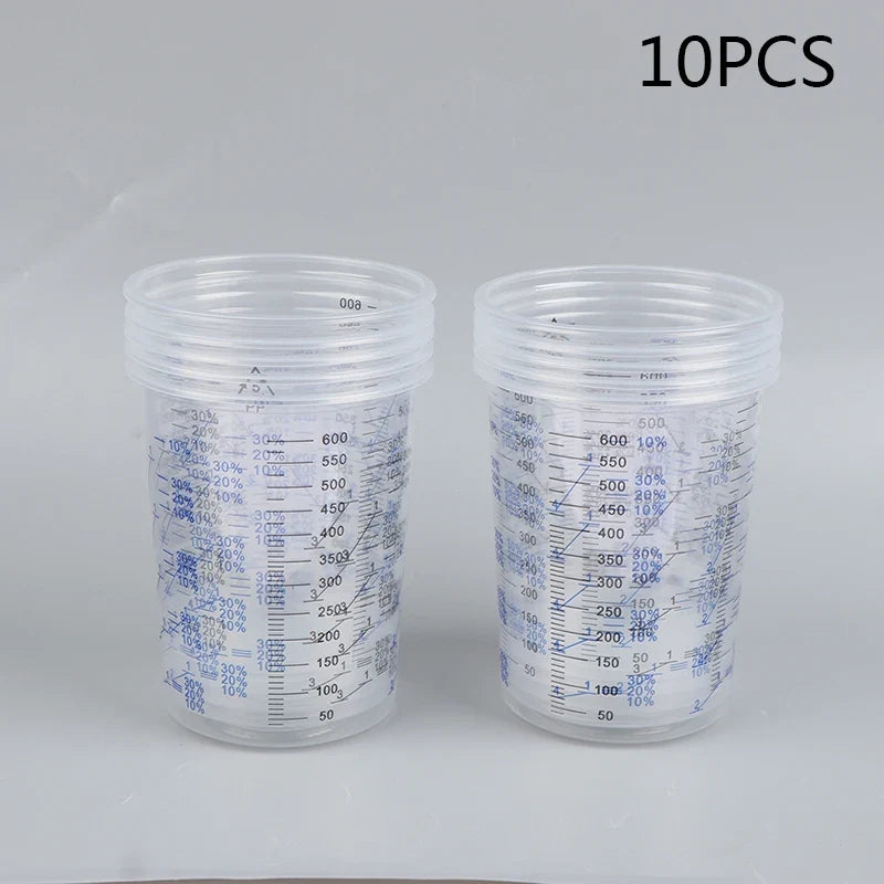 10-Pack Calibrated Paint Mixing Cups 600ml – Plastic Pots Paint Mixing Cups Qme 10