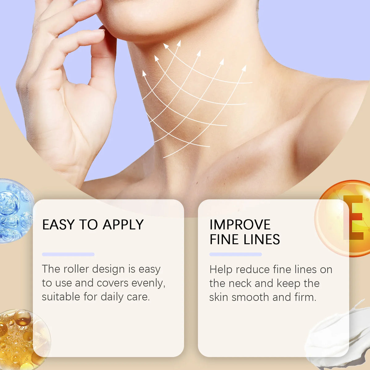 Hoygi Neck Firming Roller Cream – Hydrating Lifting Cream Neck Firming Cream Qst