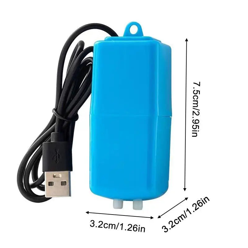Mini USB Aquarium Air Pump Kit with Check Valve & Air Stone Aquarium Air Pump Qme