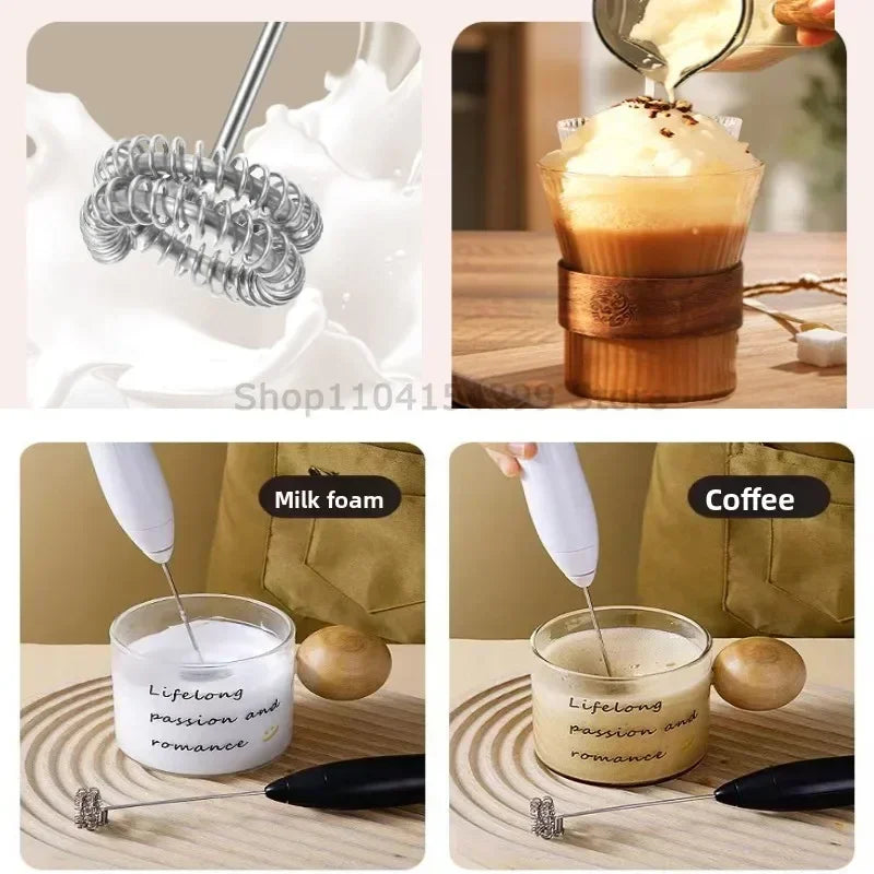 Wireless USB-C Electric Milk Frother Handheld Blender Stainless Electric Milk Frother Qme