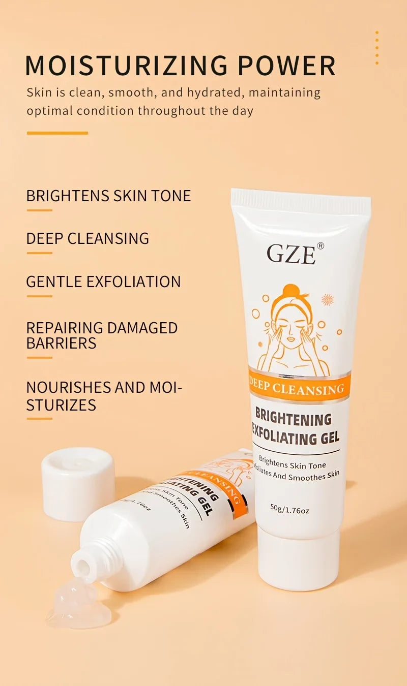 GZE Exfoliating Peeling Gel Face Scrub – Brighten & Moisturize Facial Exfoliating Gel Qme