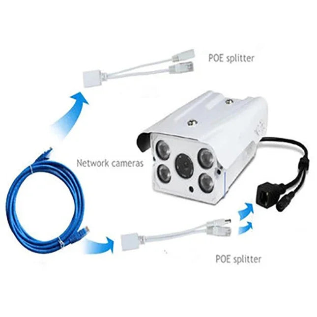 5-Pack PoE Splitter Adapter Cable for HD IP Cameras 5V–48V PoE Splitter Adapter Qme