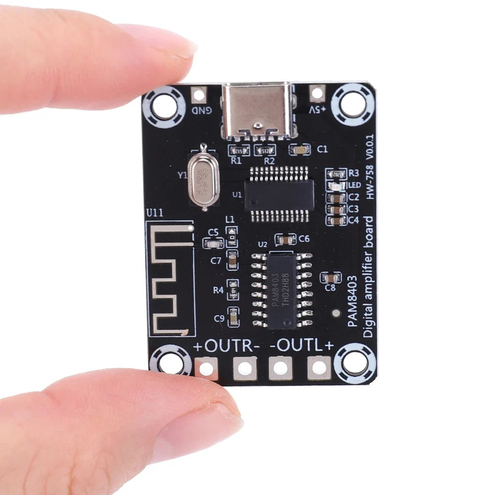 PAM8403 Mini Amplifier Board 5W+5W Dual Channel TYPE-C Audio Amplifier Module Qme