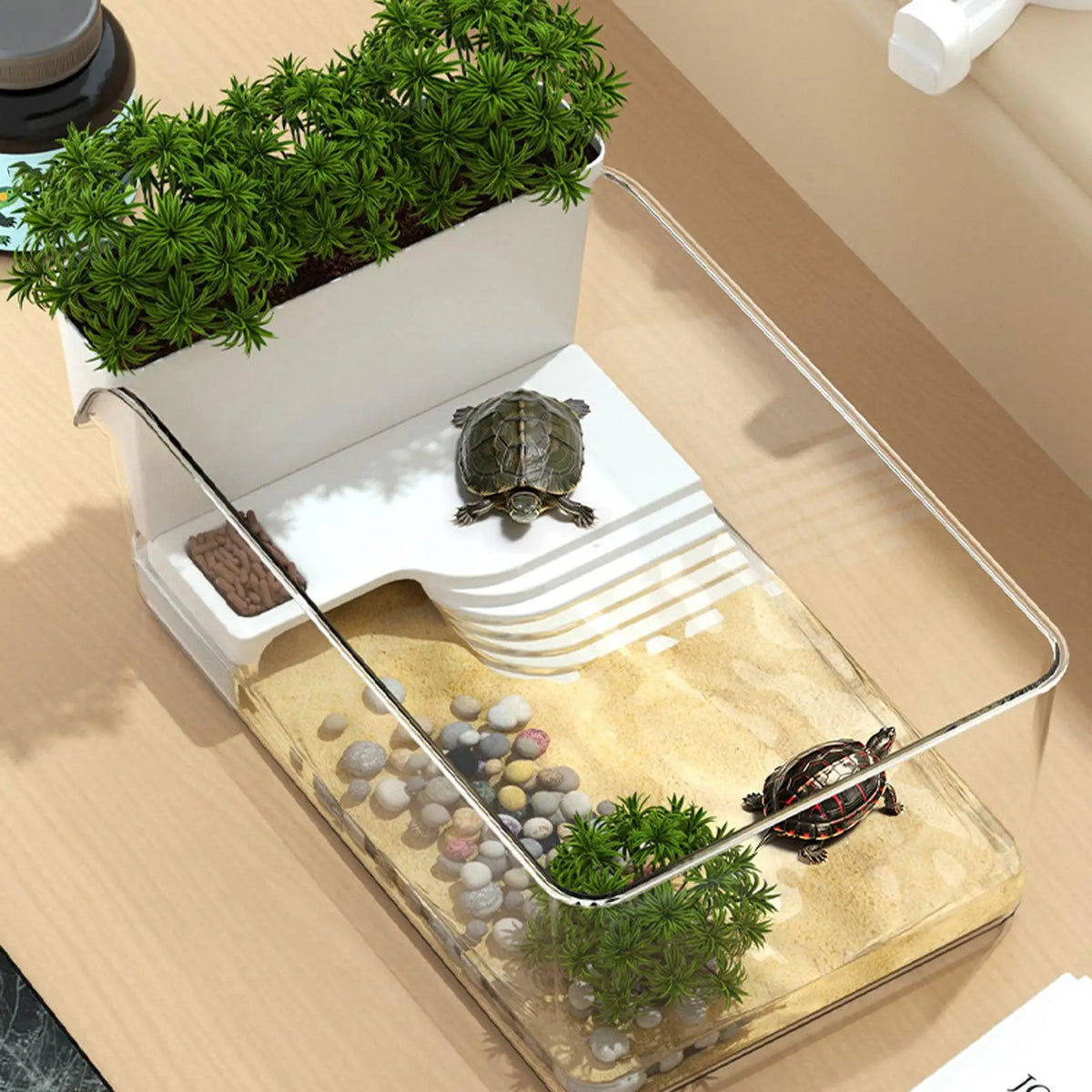Small Transparent Turtle Tank Terrarium for Tortoise & Terrapin Reptile Terrarium Tank Qme