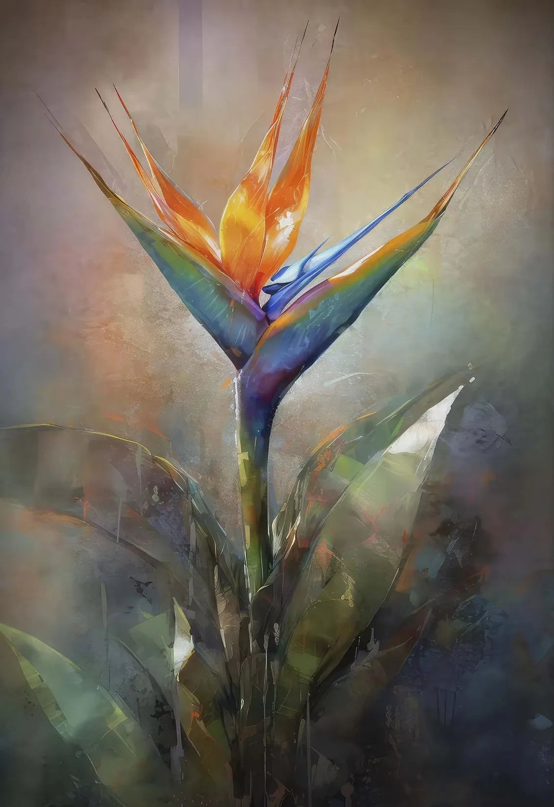 Floral Canvas Art Print – Lily & Clove Bouquet Wall Decor Canvas Art Print Qst SKU-02 50x70cm Unframed