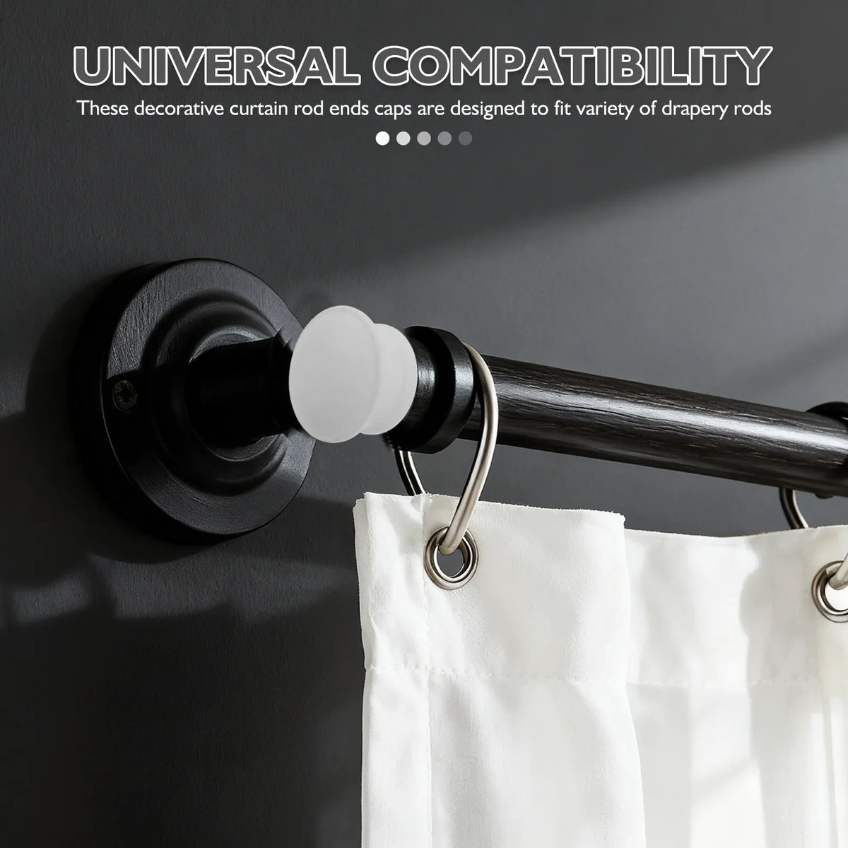 Decorative Curtain Rod End Caps Metal Finials | Elegant Window Curtain Rod Finials Qme