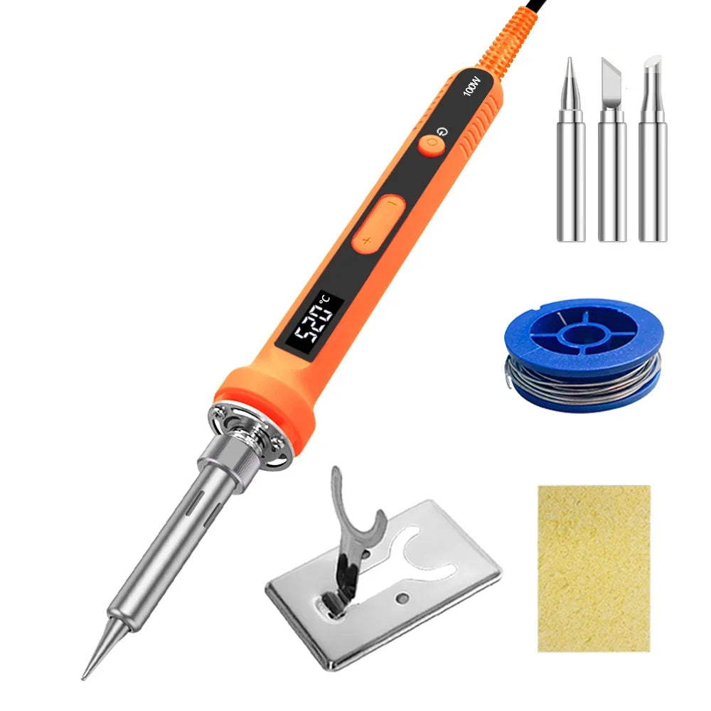 Digital Soldering Iron Kit 100W 120W 150W | Temp Calibration Digital Soldering Iron Qme 919-0-SET 220V EU PLUG