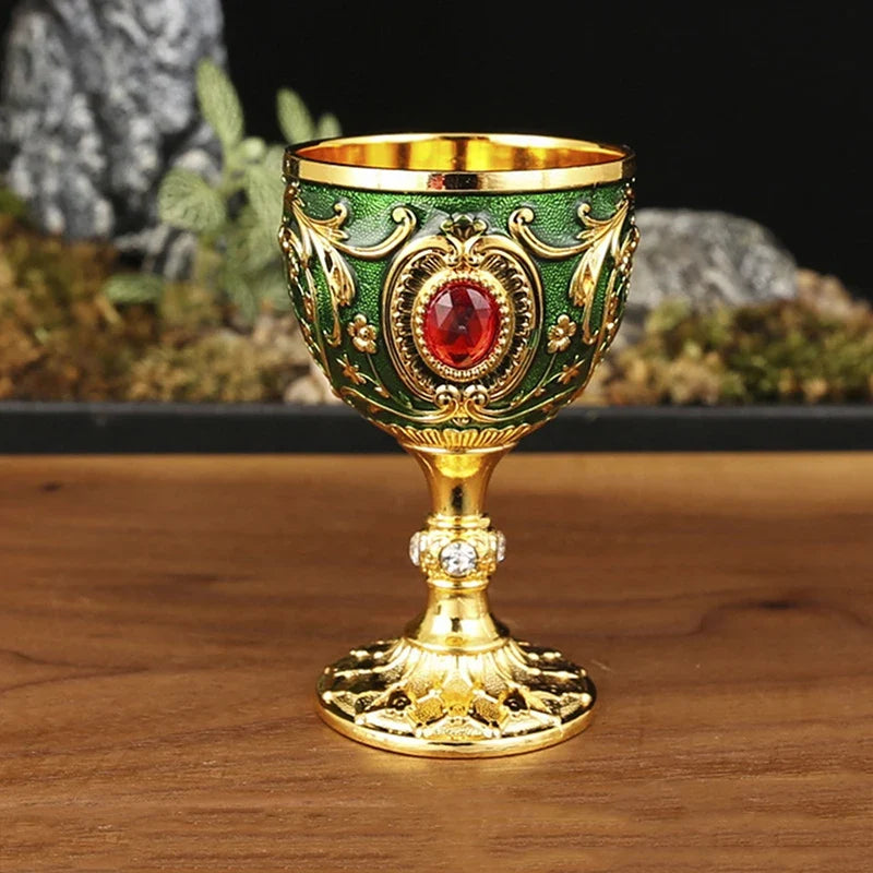Vintage Embossed Metal Chalice Goblet – Wine & Décor Cup Decorative Chalice Goblet Qme A4