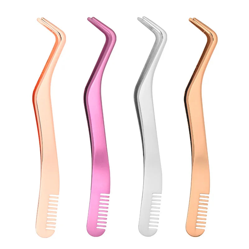 Stainless Steel Eyelash Comb Tweezers – Anti-Static Eyelash Tweezers Qme