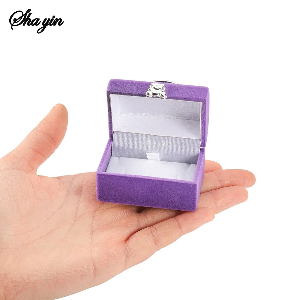 Velvet Bear Jewelry Box – Ring, Necklace & Gift Display Case Velvet Jewelry Box Qme