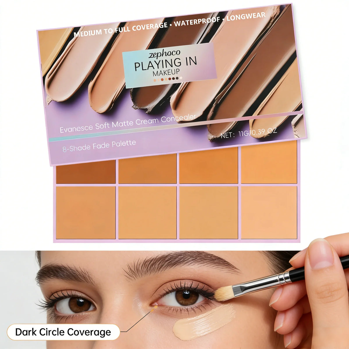 Zephoco Waterproof Matte Concealer Palette – High Coverage 11g Concealer Palette Qst