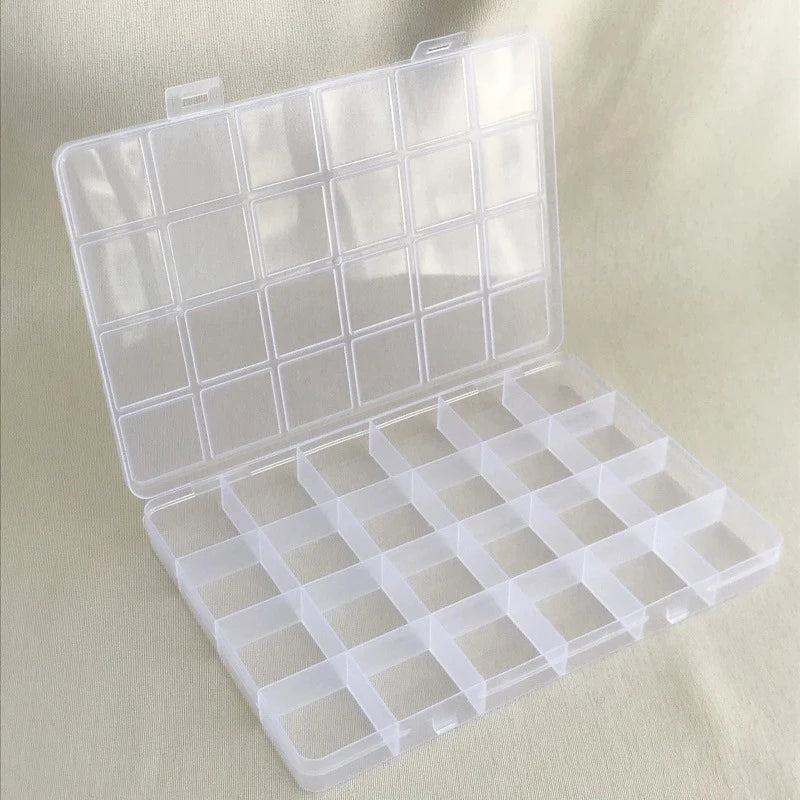 Jewelry Earring Bead Organizer – 24-Grid Clear Display Case Jewelry Organizer Case Qme