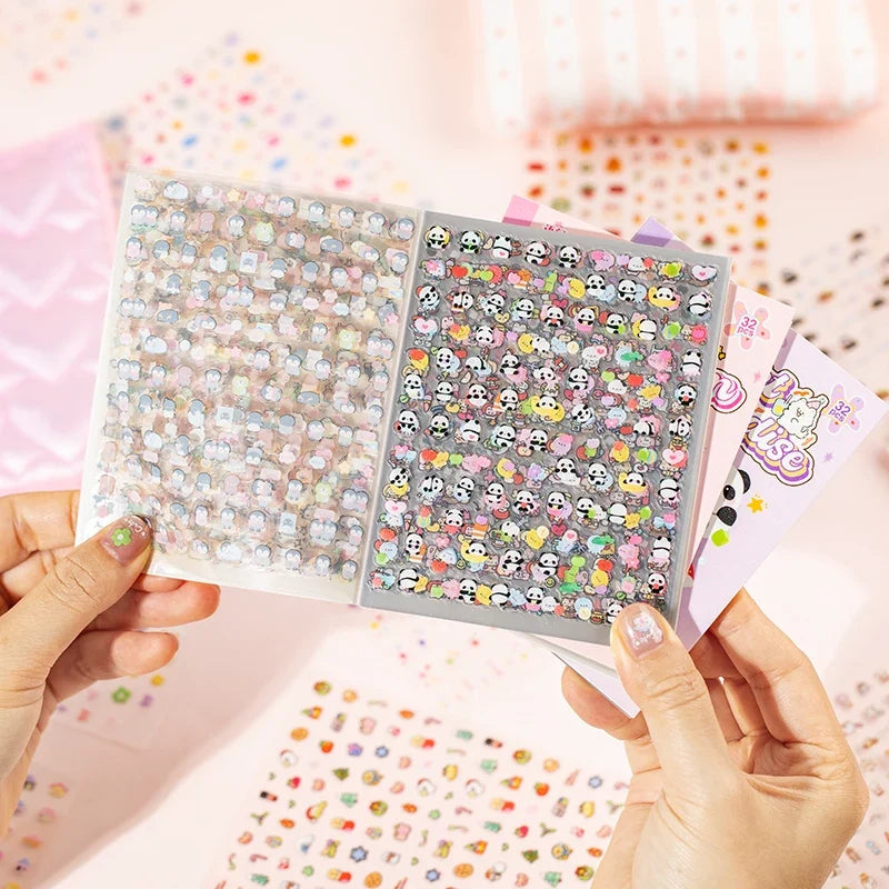 32-Sheet Cute Cartoon Sticker Book – DIY Diary & Scrapbook Sticker Book Qme