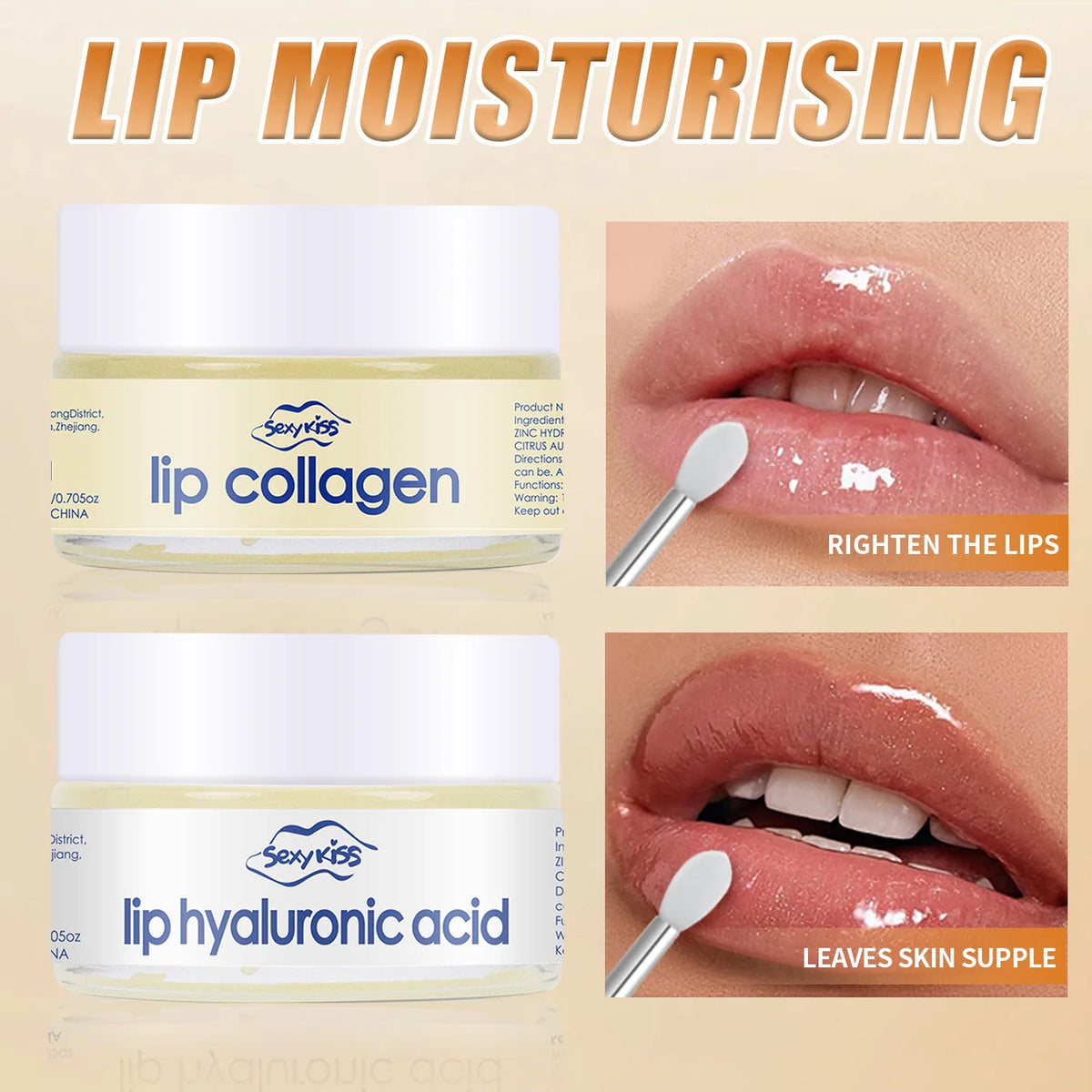 Collagen Sleeping Lip Mask 20g + Silicone Brush | Deep Moisture Sleeping Lip Mask Qst