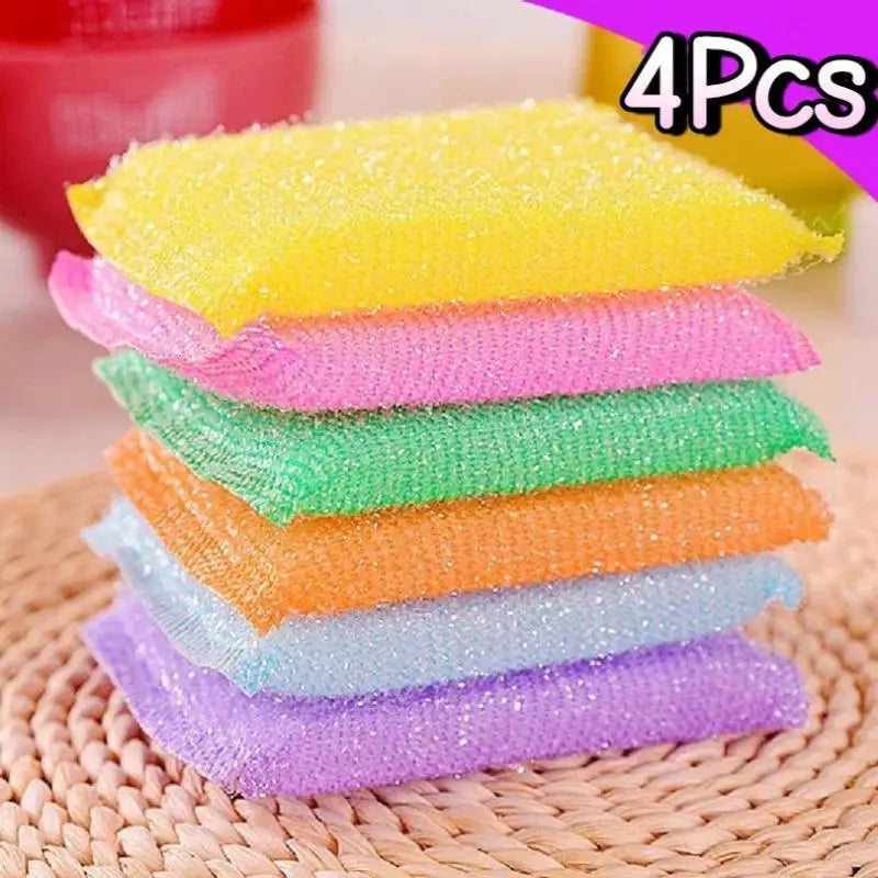 Thick Durable Dishwashing Sponges Kitchen Scouring Pads 4pcs Dishwashing Sponges Qme