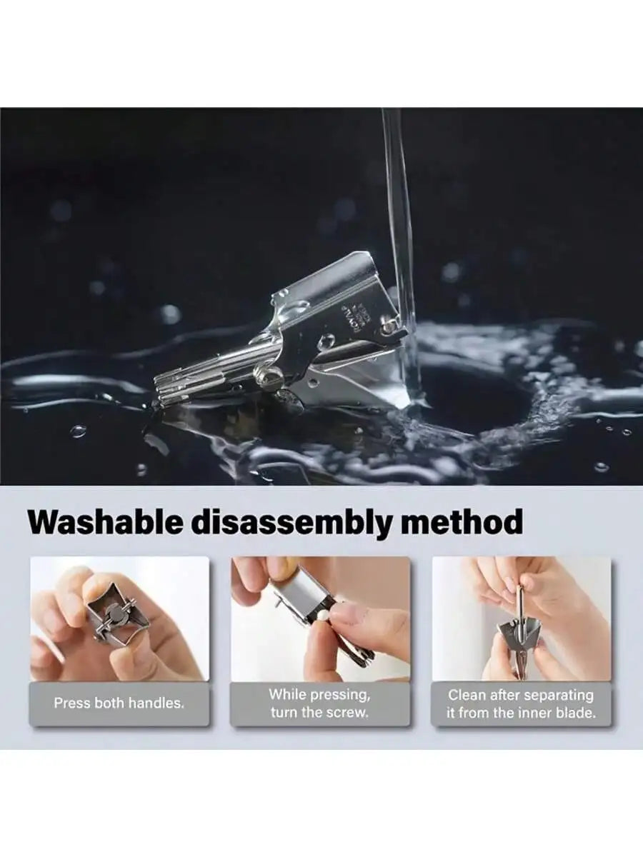 Men's Manual Stainless Steel Nose Hair Trimmer | Round Head Nose Hair Trimmer Qme