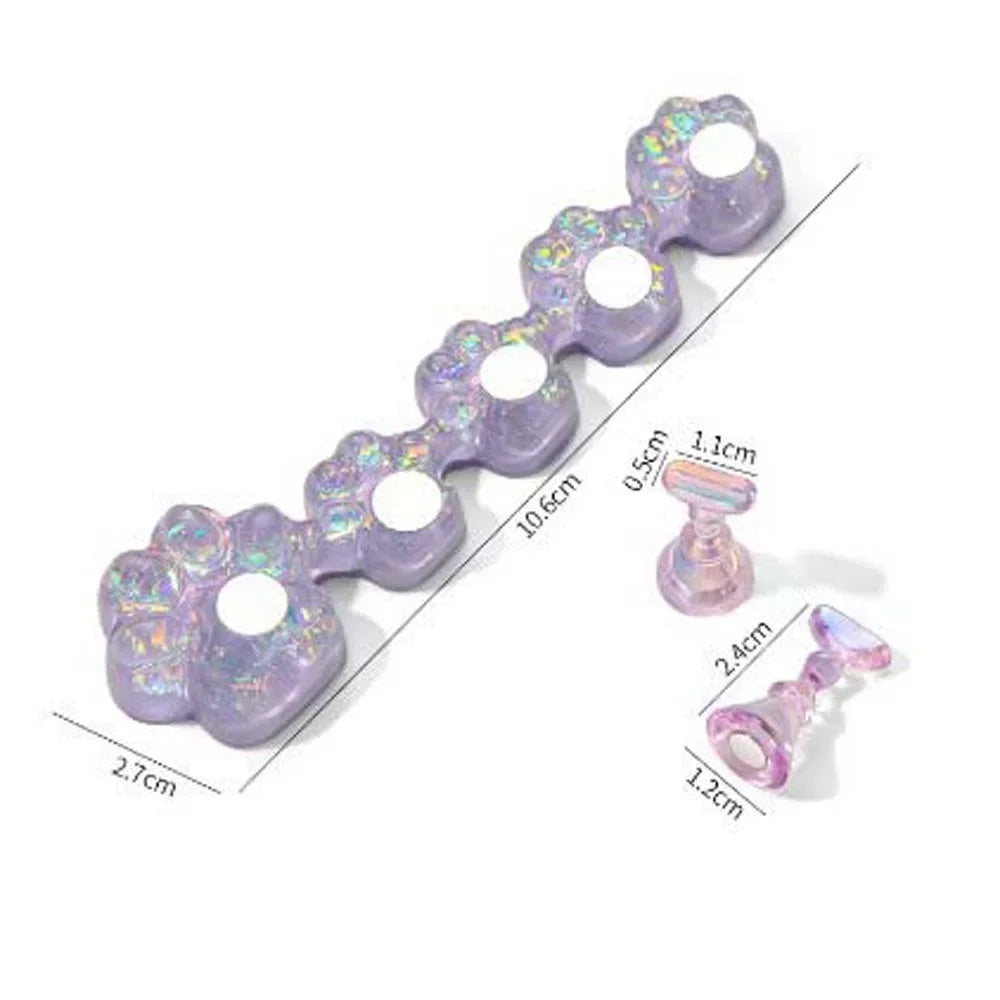 Cat Claw Aurora Resin Nail Display Stand | Press-On Nail Holder Nail Display Stand Qme