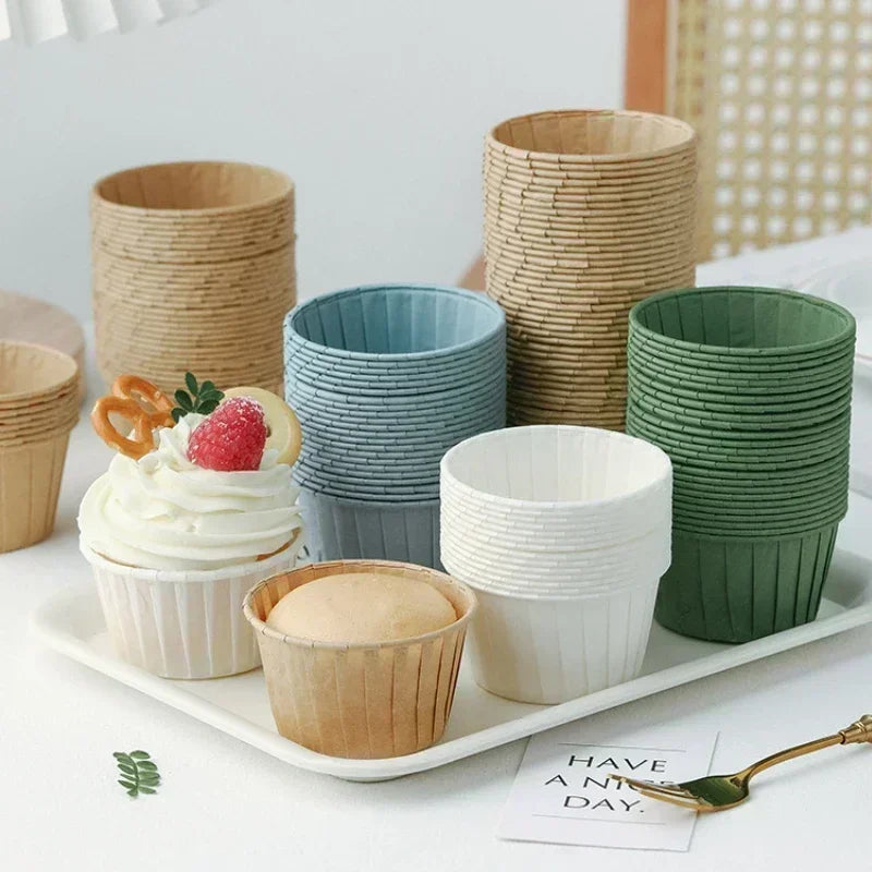 Crimped Muffin Cups – Heat-Resistant Oil-Proof Baking Liners Muffin Cup Liners Qme