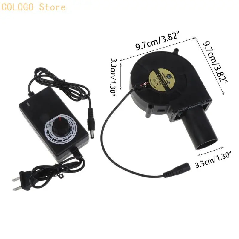 BBQ Fan Air Blower DC 24V – 110V/220V AC Powered Grill Fan BBQ Air Blower Qme