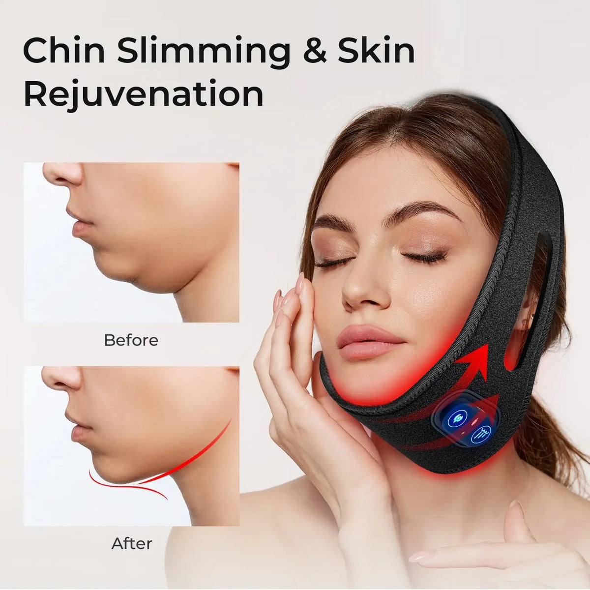 LED Red Light Therapy Chin Belt 660nm 850nm Infrared | ZONGKUNG LED Therapy Belt Qst