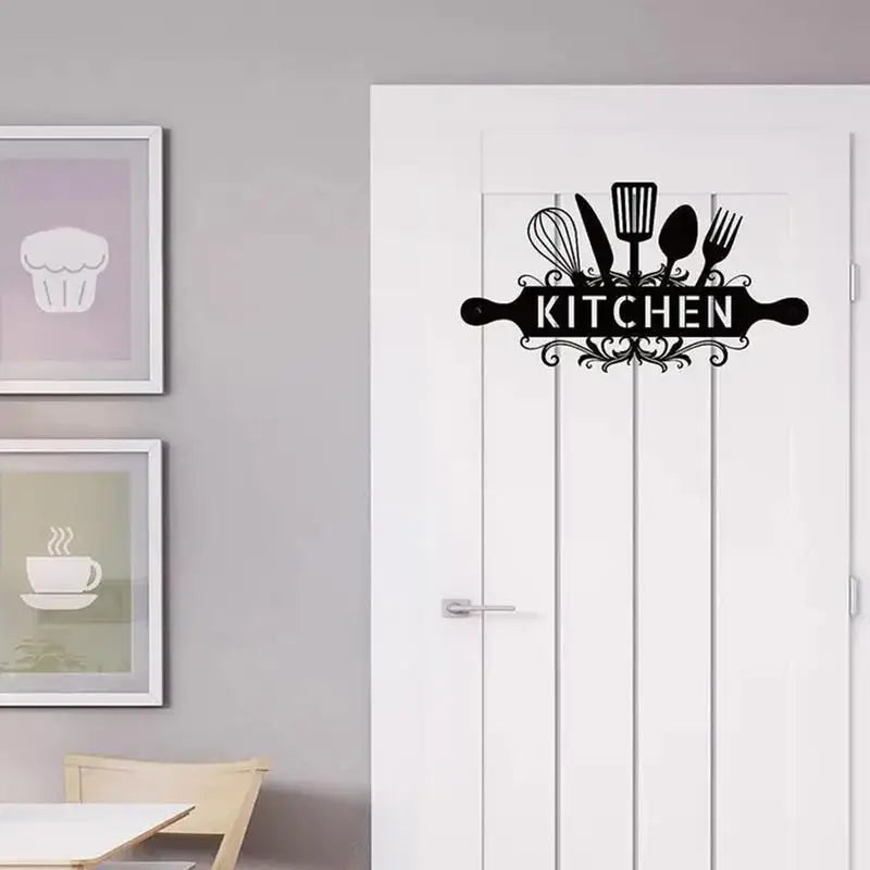 Rustic Black Farmhouse Kitchen Sign Wall Decor | 14x8 in Kitchen Wall Sign Qme