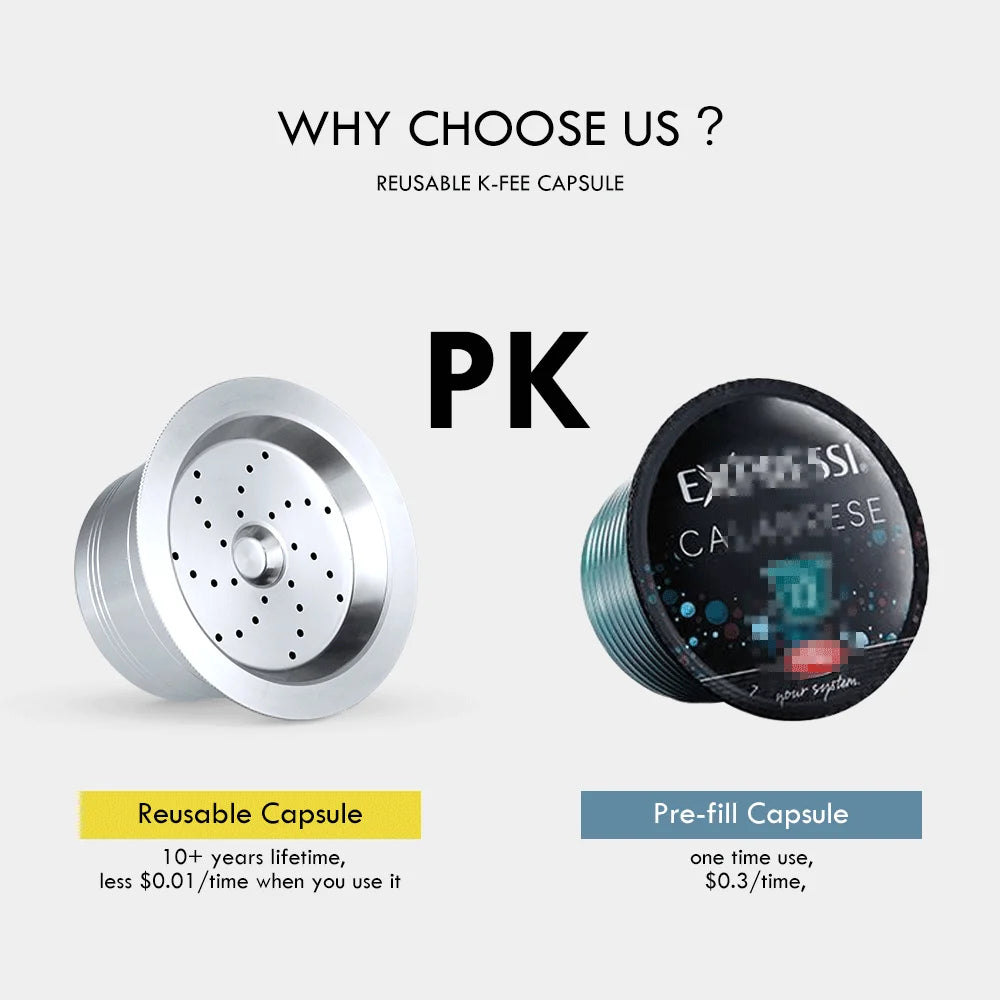 Reusable Stainless Steel Coffee Capsules – K-FEE & Cafissimo Refillable Coffee Capsule Qst