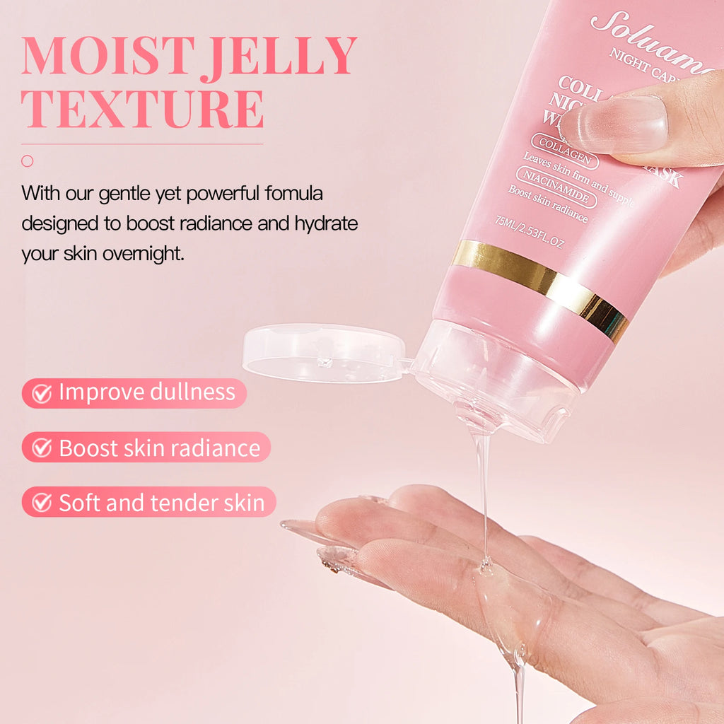 2-Pack Collagen Overnight Peel-Off Mask with Niacinamide Overnight Face Mask Qst