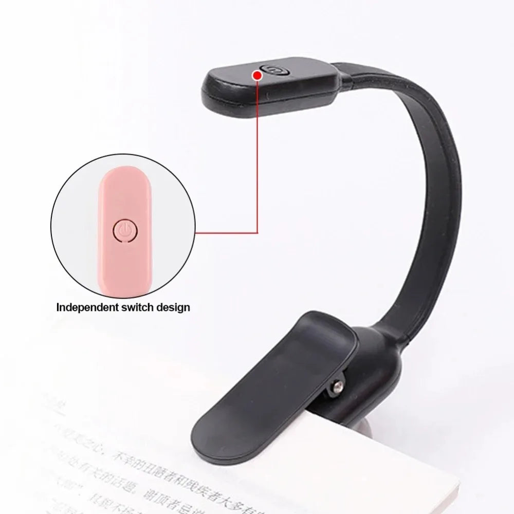 USB Rechargeable Clip-On LED Reading Light | 3 Color Modes Clip-On Book Light Qme